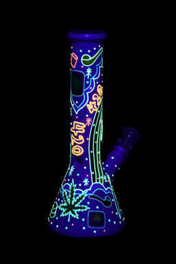 Beach Vibes 420 Painted Glass Water Pipe