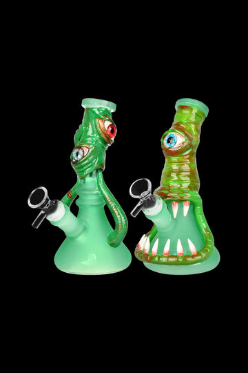Bleary Eyed Beastie 3D Painted Beaker Water Pipe - Bleary Eyed Beastie 3D Painted Beaker Water Pipe