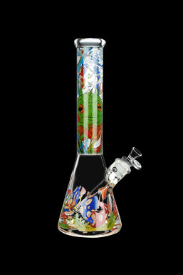 Wormhole Glass Beaker Water Pipe - Psychedelic Forest