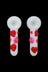 Valentines Hearts Glow In The Dark Glass Spoon Pipe - 5pc Set - Valentines Hearts Glow In The Dark Glass Spoon Pipe - 5pc Set
