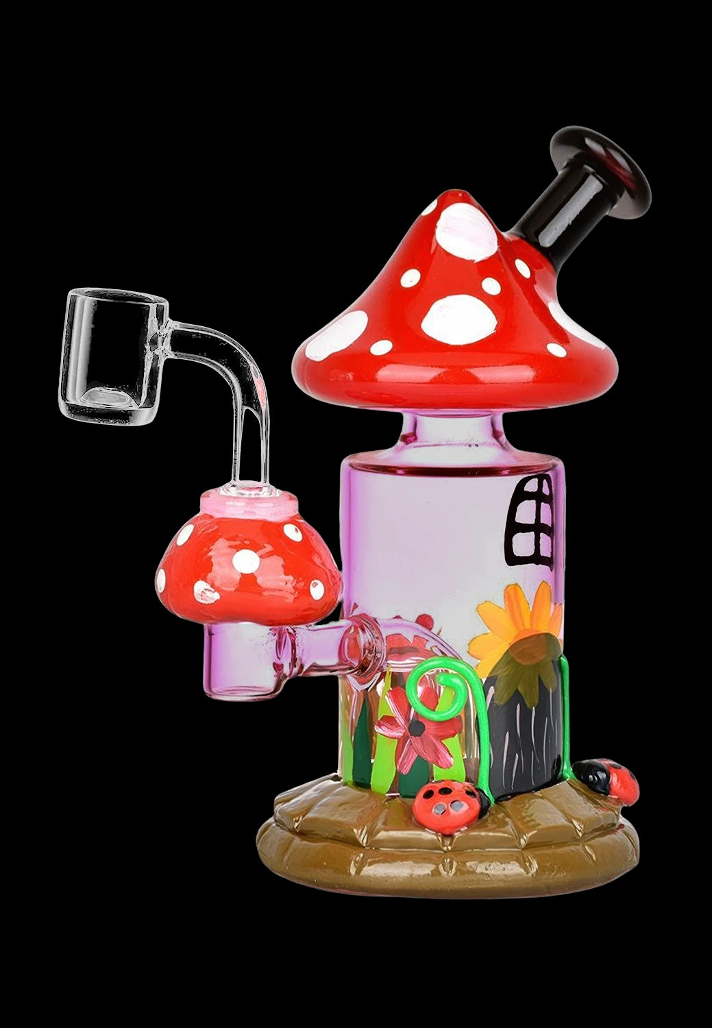 Magic Shroom Garden Glow In The Dark Glass Dab Rig