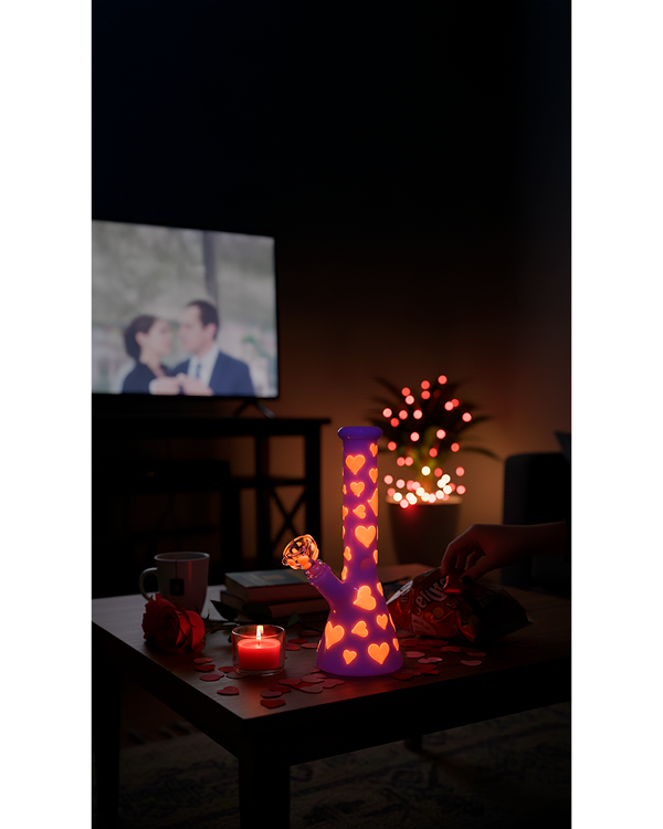Valentines Day Heart Glow In The Dark Beaker