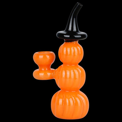 Halloween Pumpkin Pile Up Glass Bubbler - 5.75"