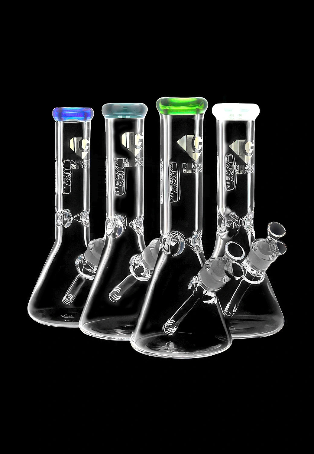 Diamond Glass American Made Beaker Bong