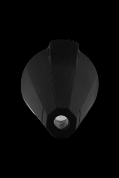 Black cannabis oil applicator tip with visible metal sphere.