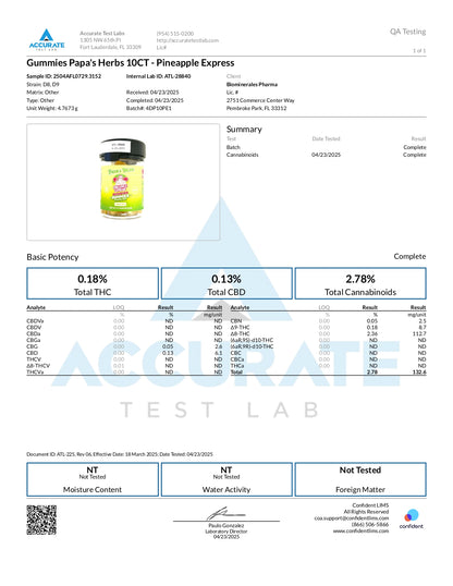 Papa's Herb Pineapple Express Gummies