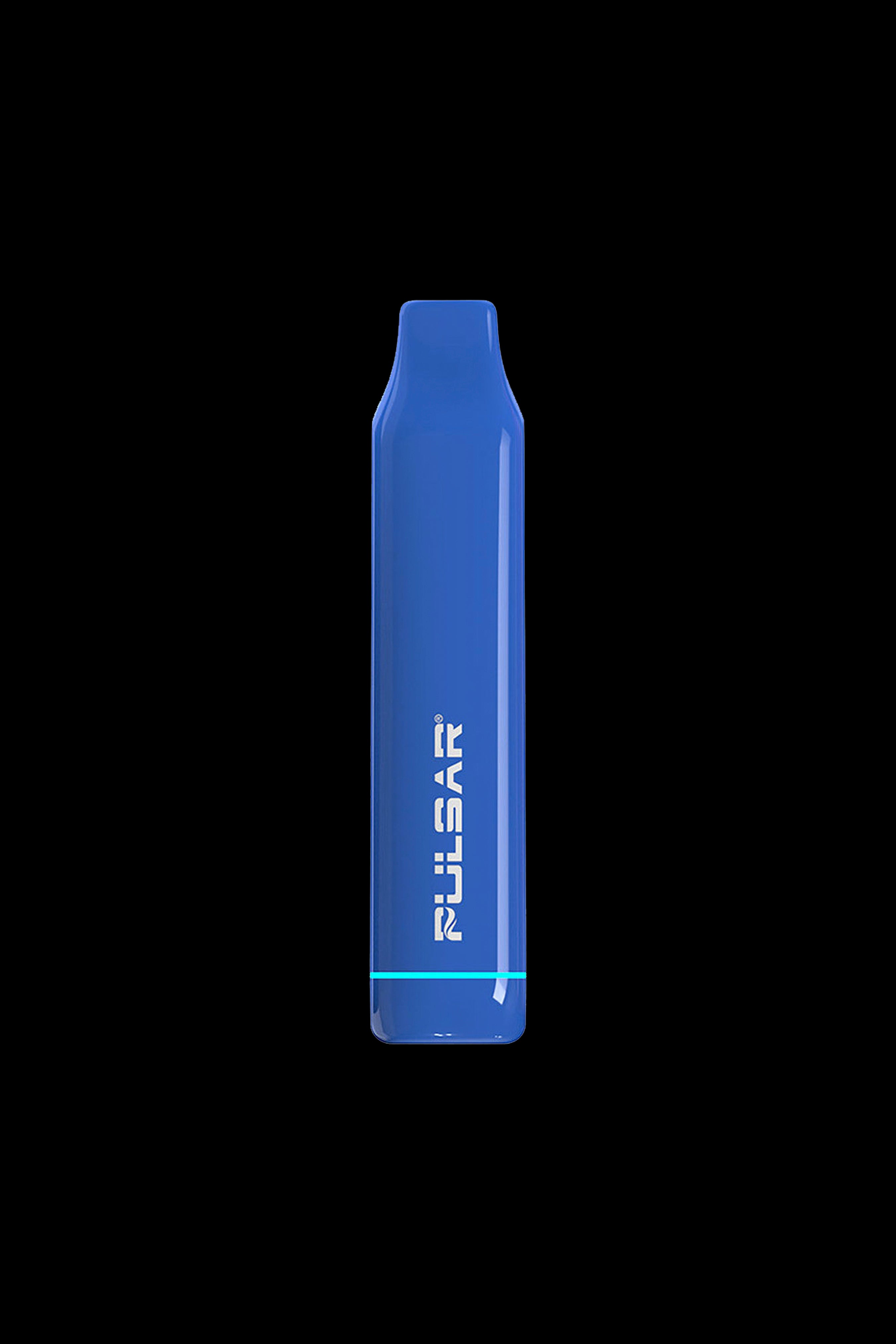 Blue cannabis disposable vape pen with “Pulsar” branding.