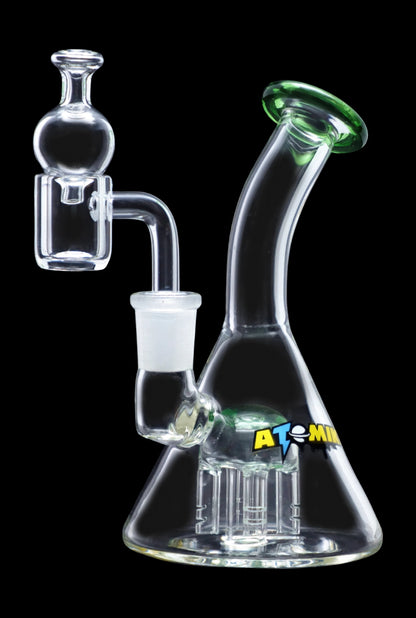 Glass water pipe (bong) with percolator and separate mouthpiece.