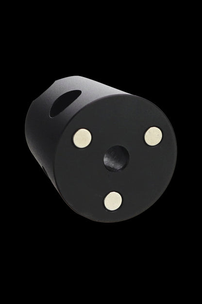 Black cannabis oil cartridge with three small windows.