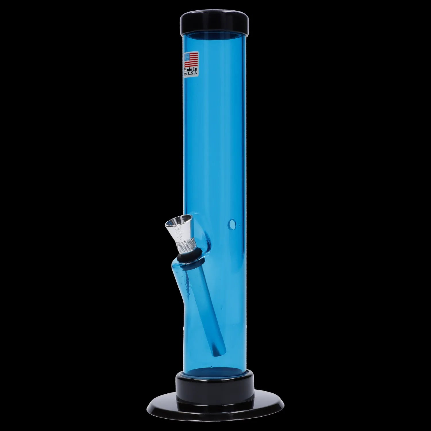 Blue acrylic water pipe with a glass bowl.