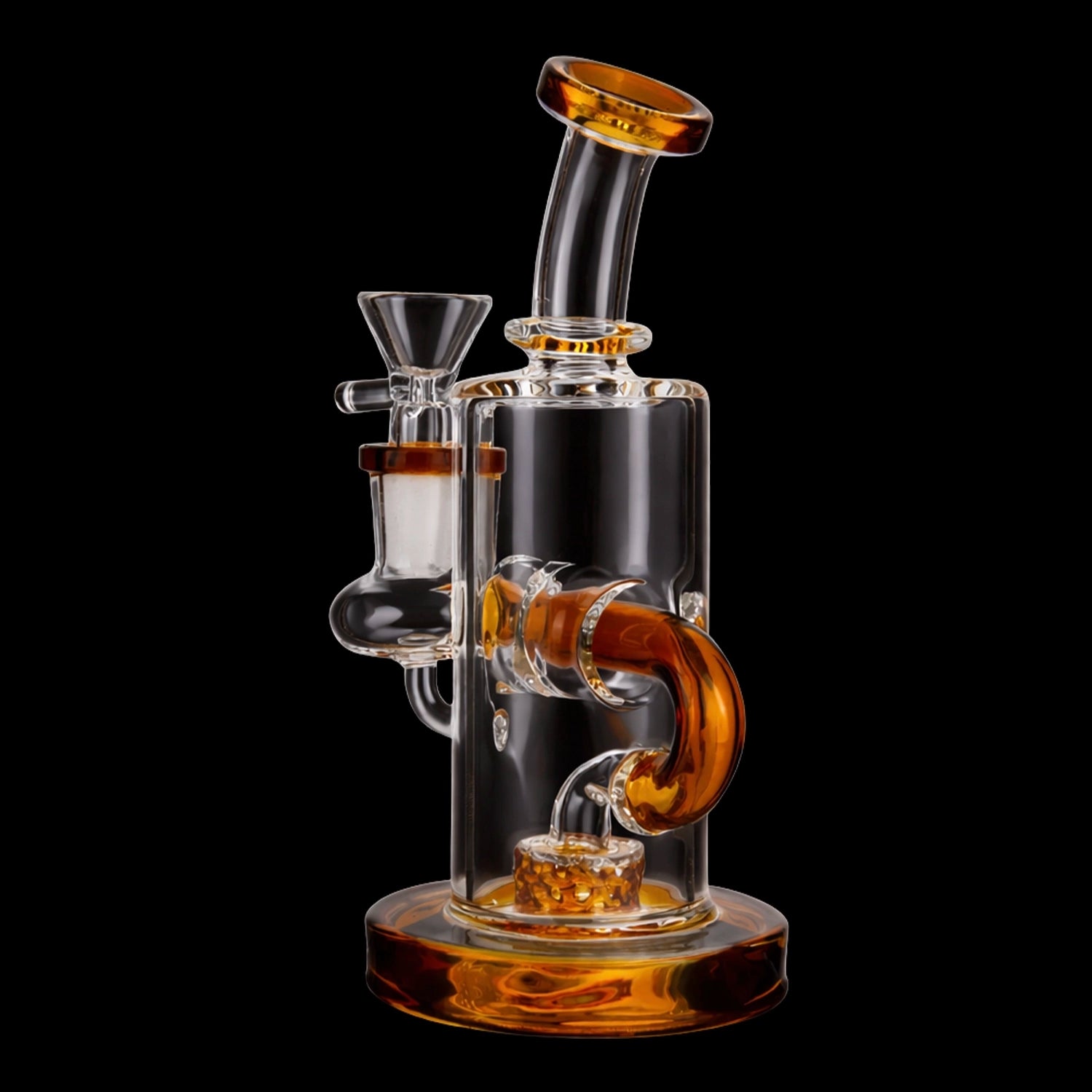 Smoke Cartel Bent Neck Recycler with Perc Bong - 6.5 in.