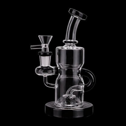 Smoke Cartel Bent Neck Recycler with Perc Bong - 6.5 in.