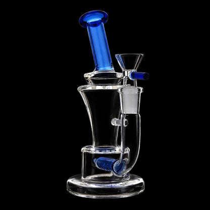 Smoke Cartel Bent Neck with Colored Inline Perc Bong - 6.7 in.