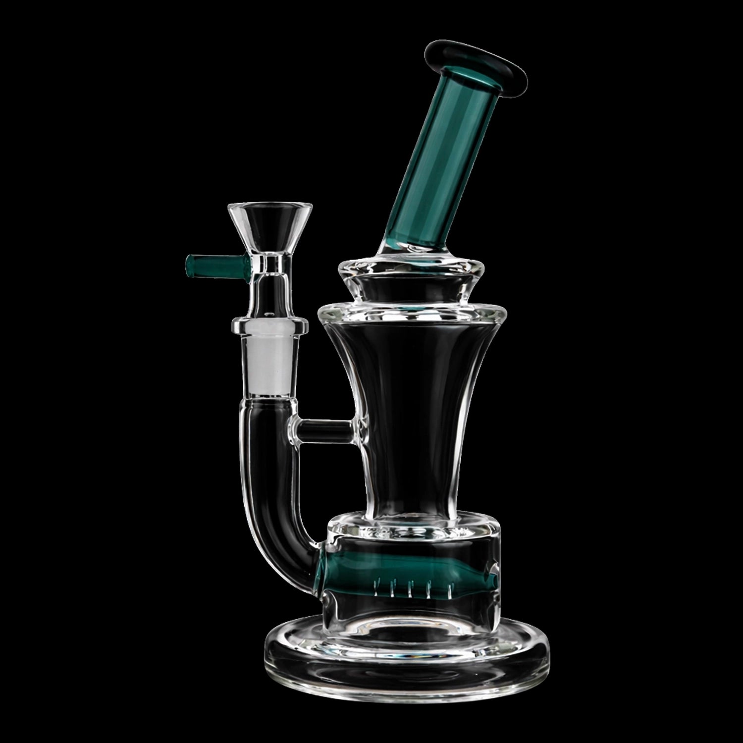 Smoke Cartel Bent Neck with Colored Inline Perc Bong - 6.7 in.
