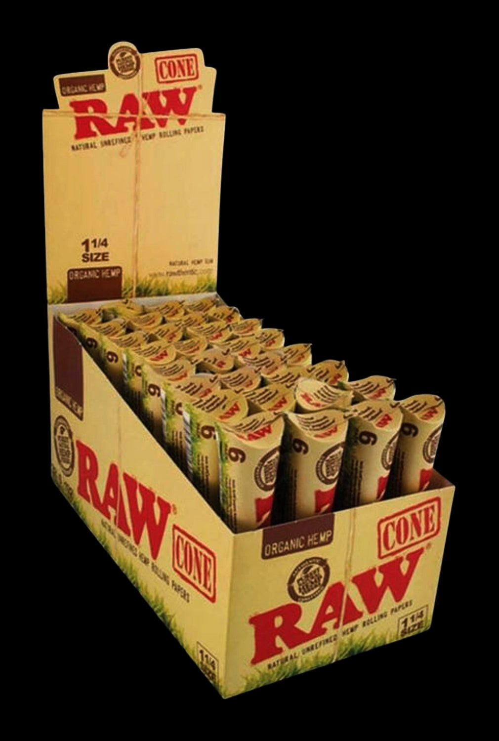 RAW Organic Hemp Raw Prerolled Cones - 32 Pack