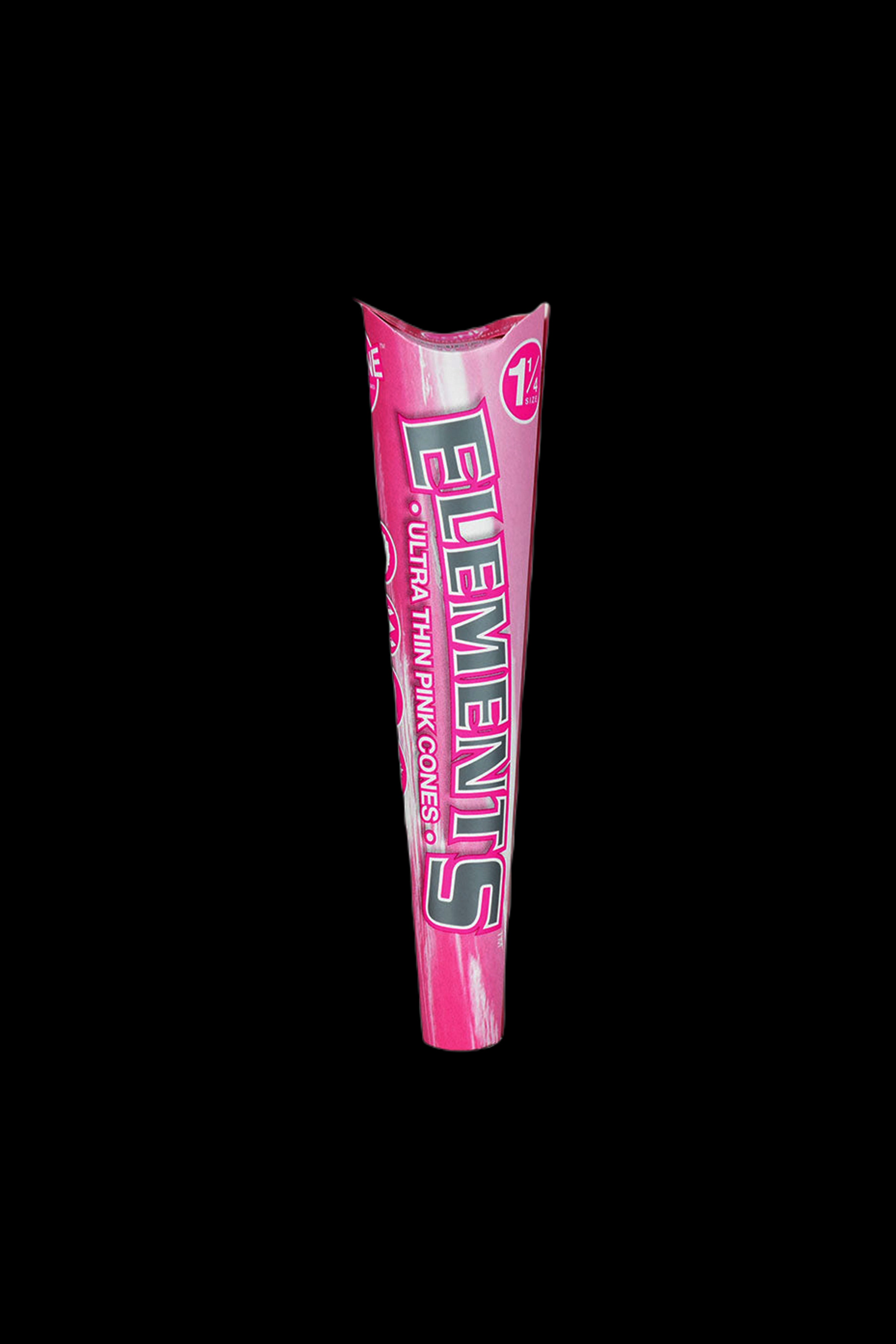 Pink pack of Elements Ultra Thin rolling cones against a black background.