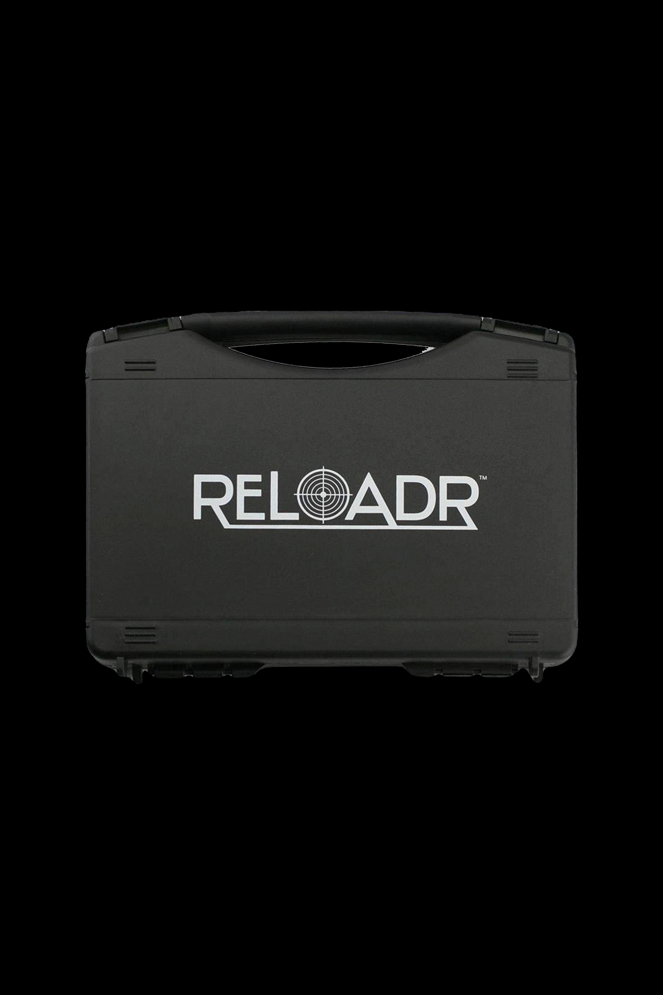 Black cannabis accessories case with “RELOAD™” logo.