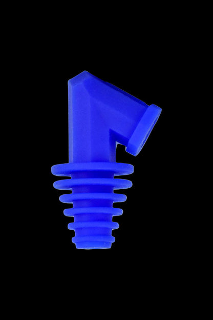 Blue silicone downstem for a water pipe.