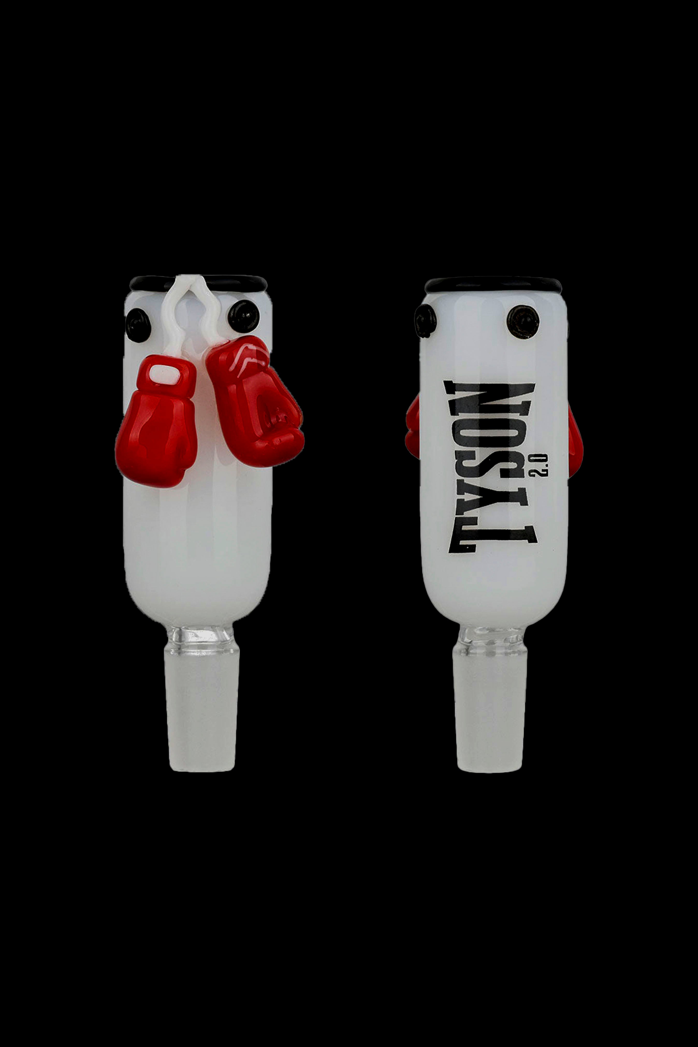 White glass pipes with red accents and “TYSON 2.0” branding.