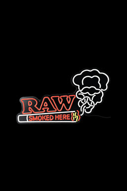 RAW Smoked Here LED Sign