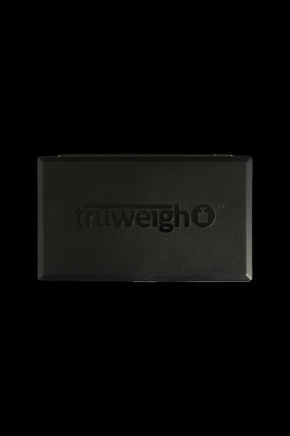 Black cannabis accessory box with “truweigho” logo.