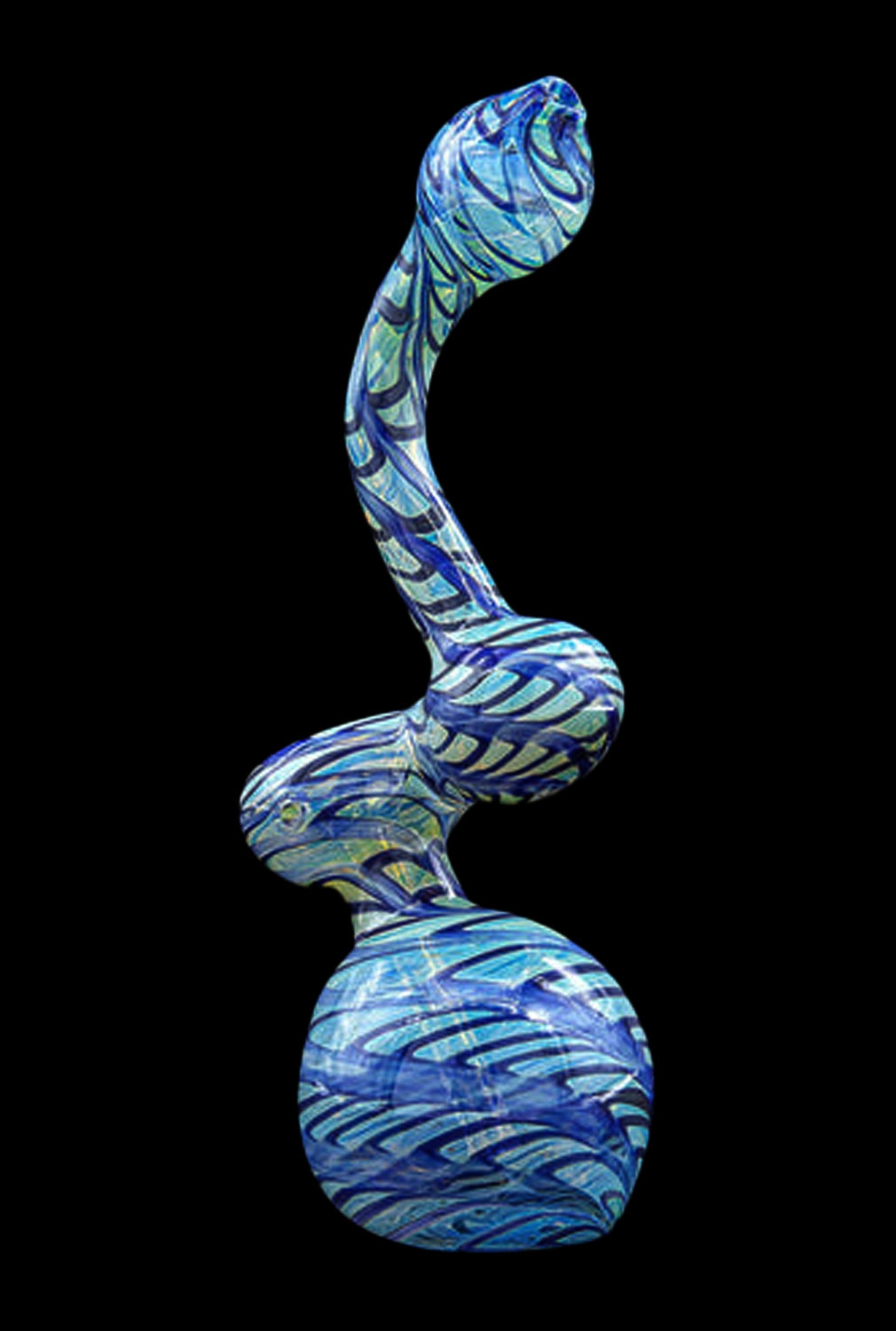 LA Pipes Color Raked Fumed Sherlock Bubbler Pipe
