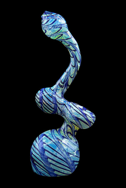 LA Pipes Color Raked Fumed Sherlock Bubbler Pipe