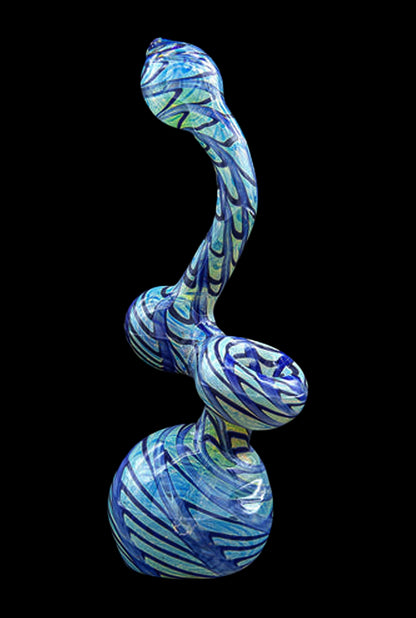 LA Pipes Color Raked Fumed Sherlock Bubbler Pipe