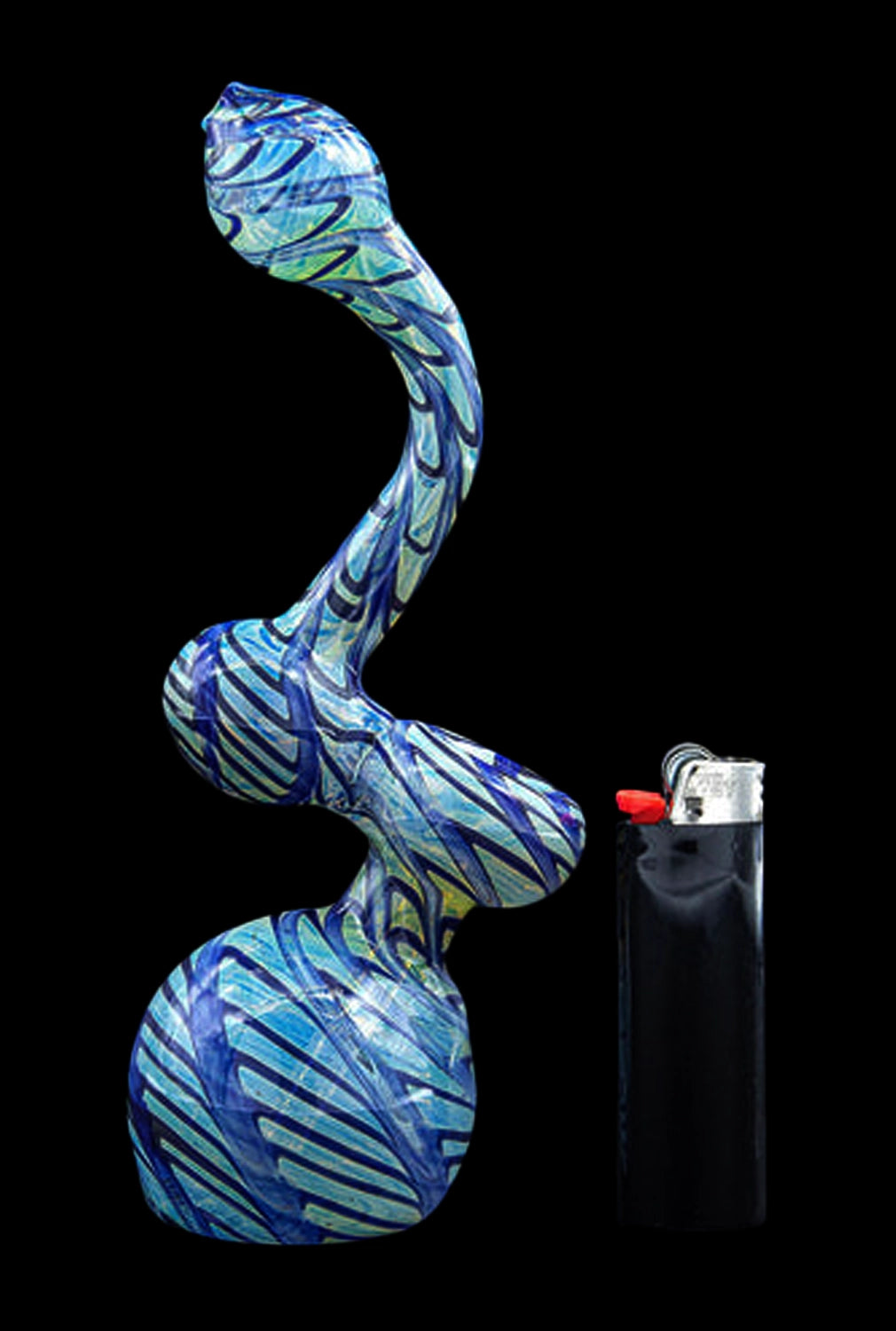LA Pipes Color Raked Fumed Sherlock Bubbler Pipe