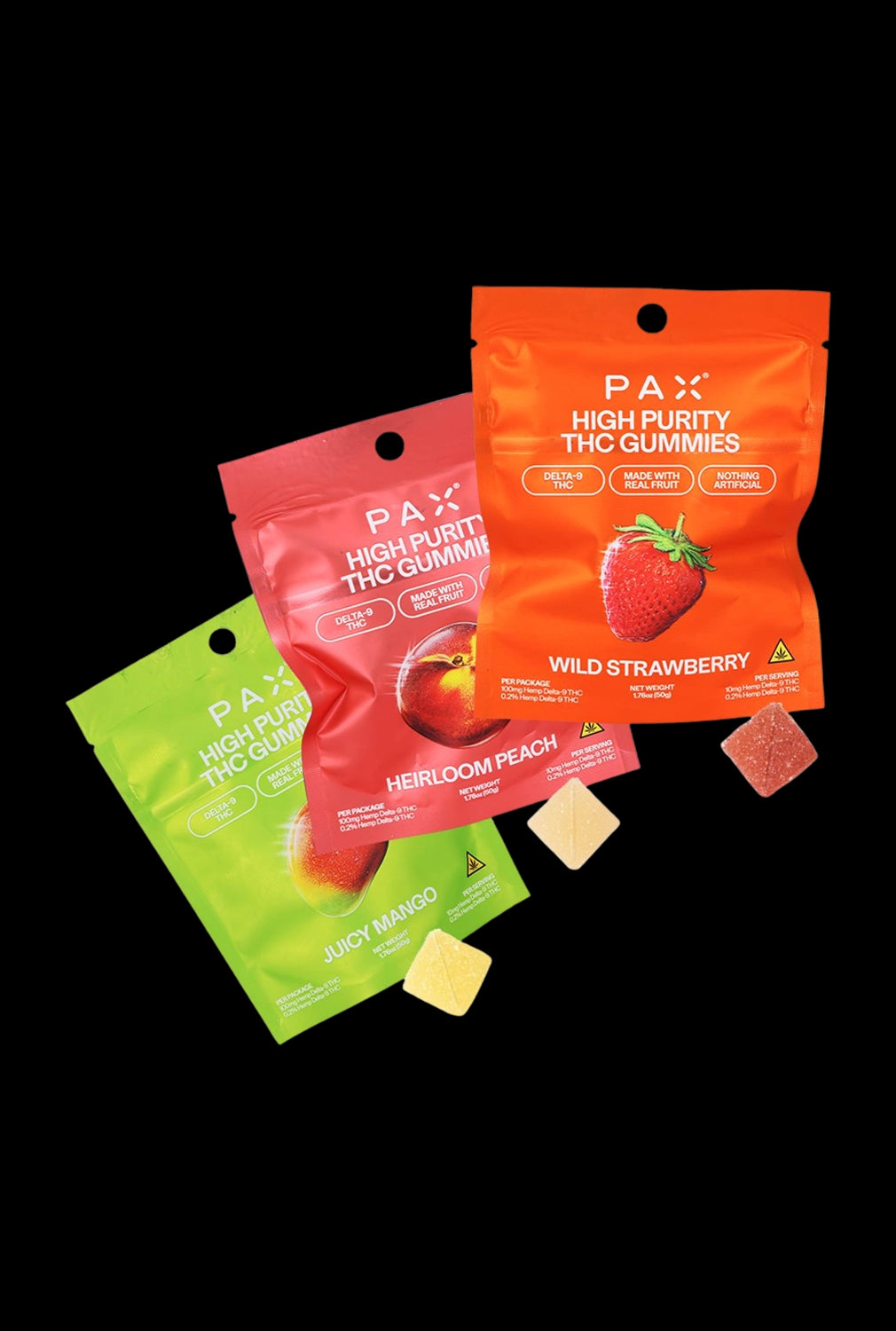 PAX High Purity D9 THC Gummies | 100mg | 10pc Pack