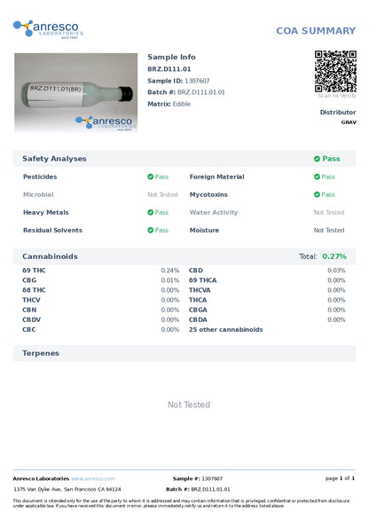 GRAV Cannabis Spirit D9 THC Flavor Shot | 50mL | 100mg