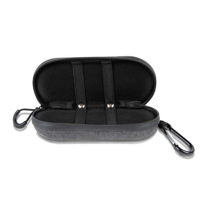 Open, front-facing RYOT Hardcase shown on a white background, revealing black padded interior straps and attached carabiner.