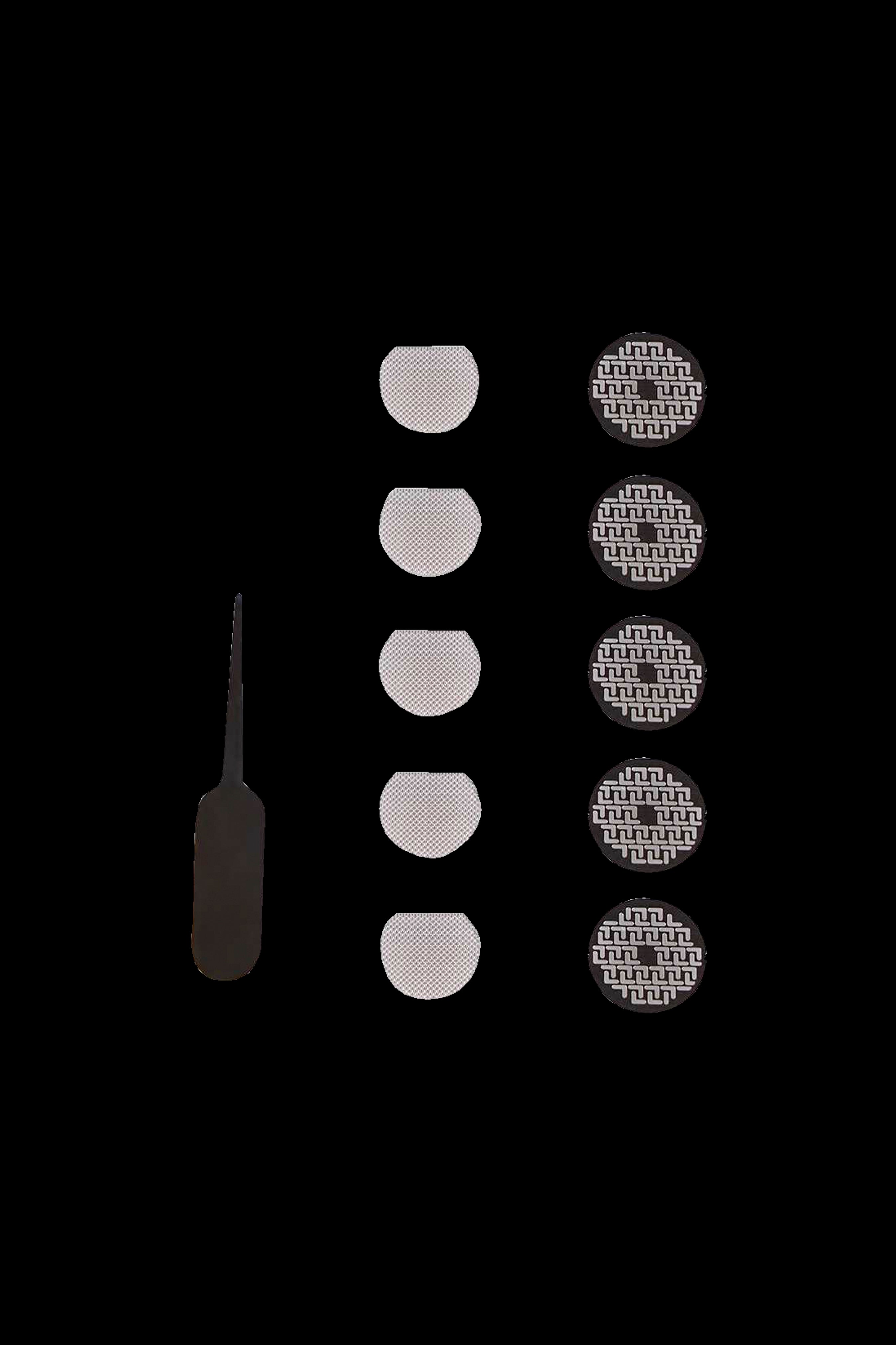Cannabis tool set featuring a dab tool and six silicone containers.