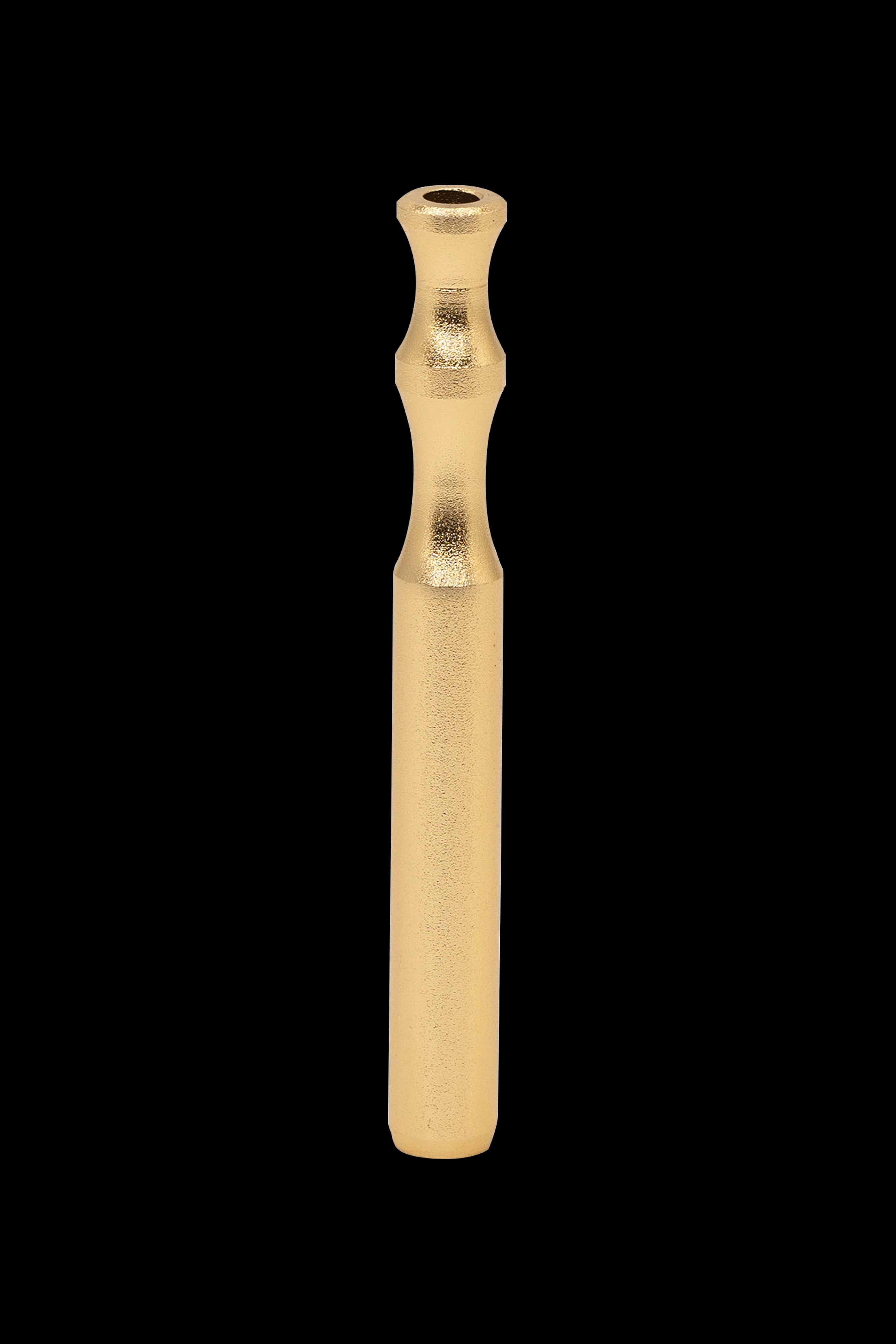 Gold cannabis dab tool with sculpted handle.