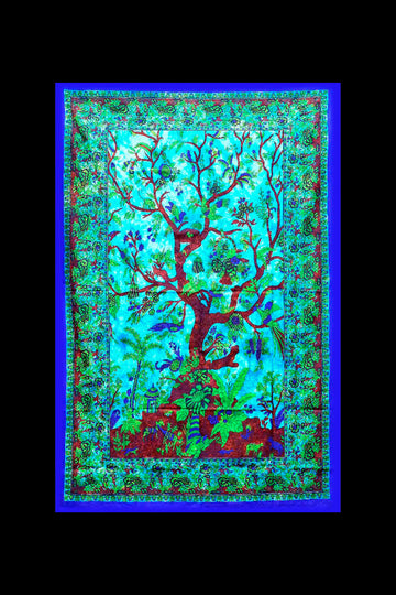 ThreadHeads Turquoise "Tree of Life" Tapestry - ThreadHeads Turquoise "Tree of Life" Tapestry