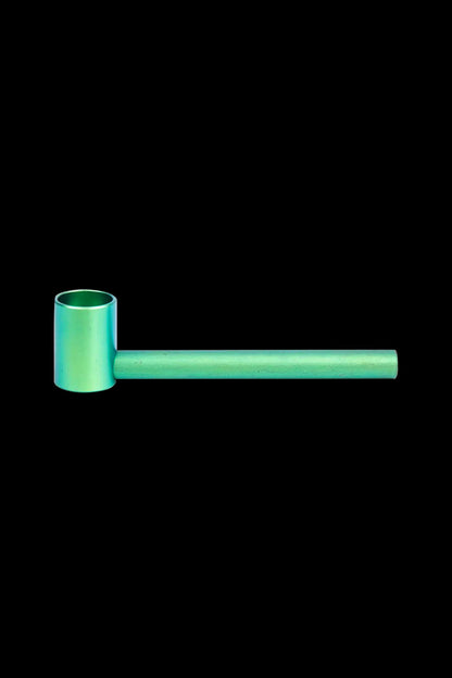 Green glass pipe for smoking cannabis.