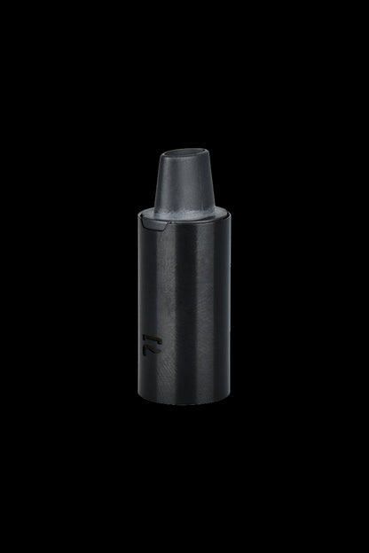 Black cannabis oil vape pen on a dark background.