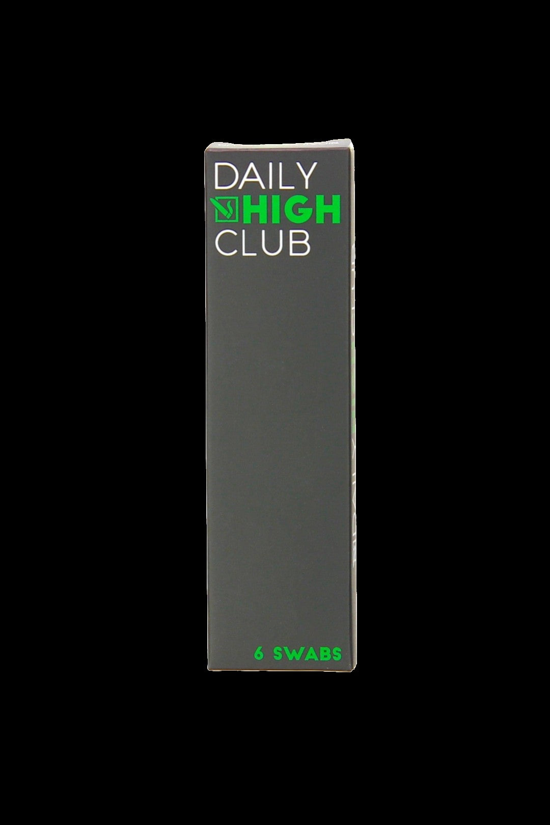 Black packaging for "Daily High Club" cannabis cleaning swabs.