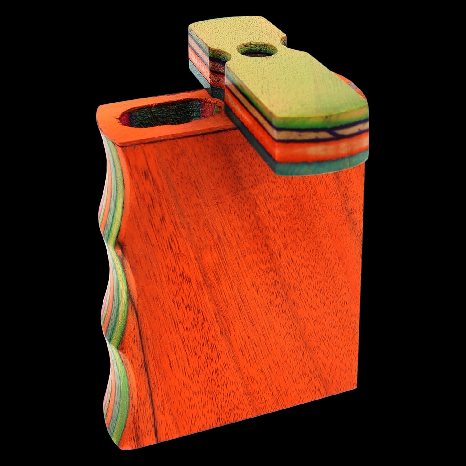 Multicolor Layered Wood Dugout “Mini Rainbow Rail” – 3″ – Assorted Colors