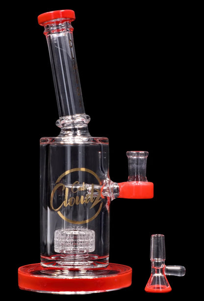 Smoke Cartel 8-inch Showerhead Dual-Use Water Pipe w/ Colored Accents