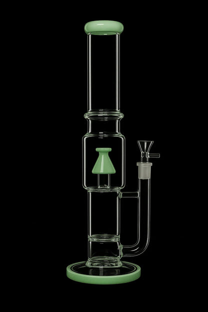 Smoke Cartel Straight Tube with Stacked Percs Bong - 17 in.