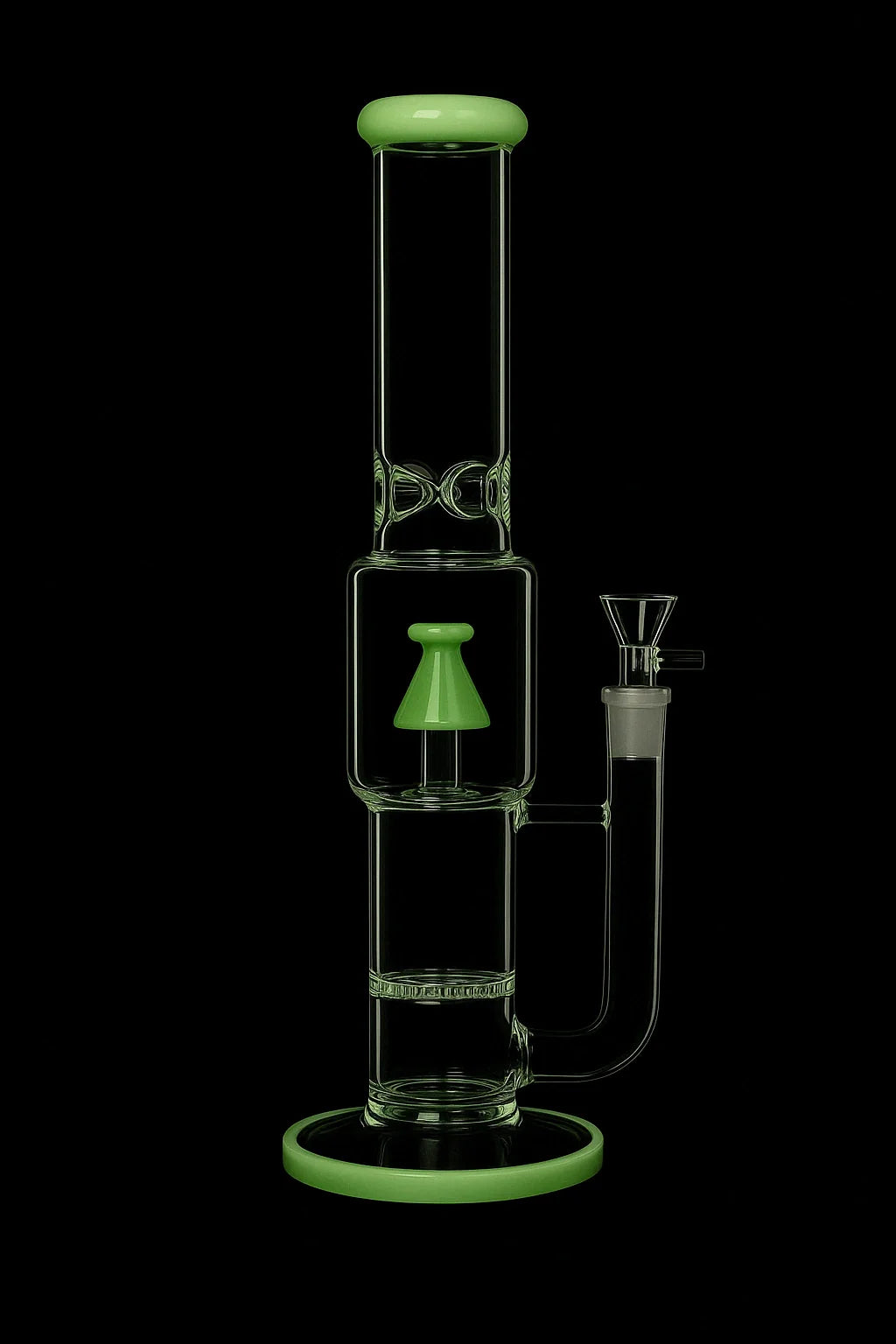 Smoke Cartel Straight Tube with Stacked Percs Bong - 17 in.