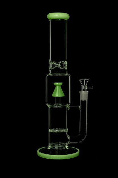 Smoke Cartel Straight Tube with Stacked Percs Bong - 17 in.