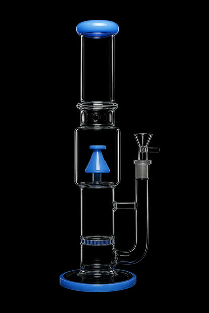 Smoke Cartel Straight Tube with Stacked Percs Bong - 17 in.