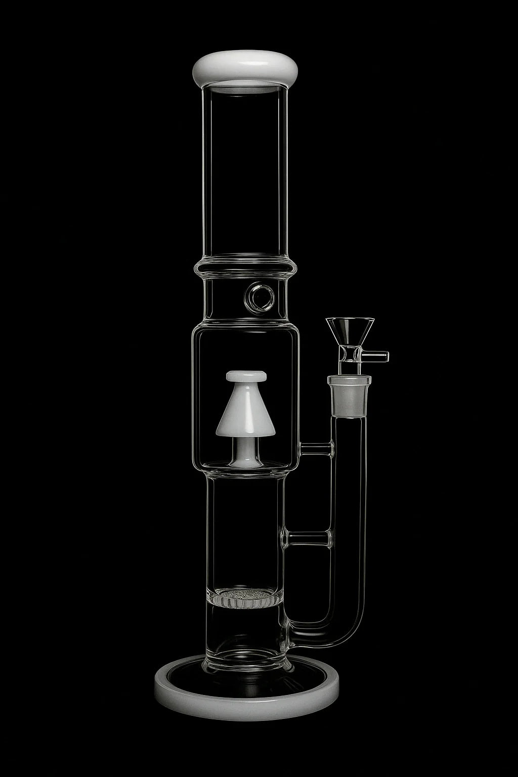 Smoke Cartel Straight Tube with Stacked Percs Bong - 17 in.