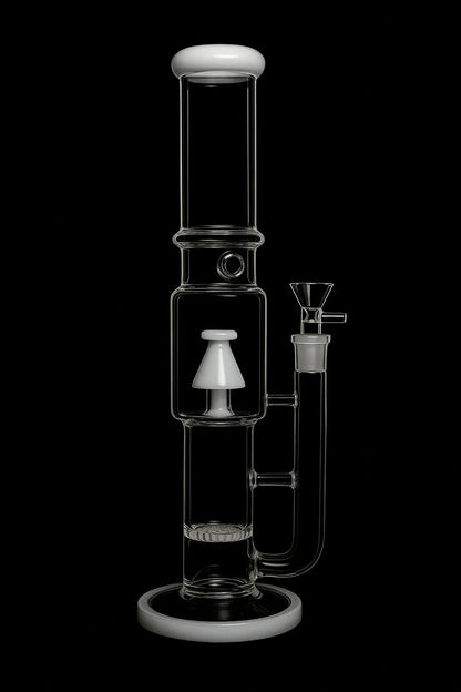 Smoke Cartel Straight Tube with Stacked Percs Bong - 17 in.