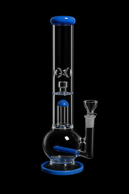 Smoke Cartel Inline Glass Ball with UFO & Circ Perc Bong - 16 in.