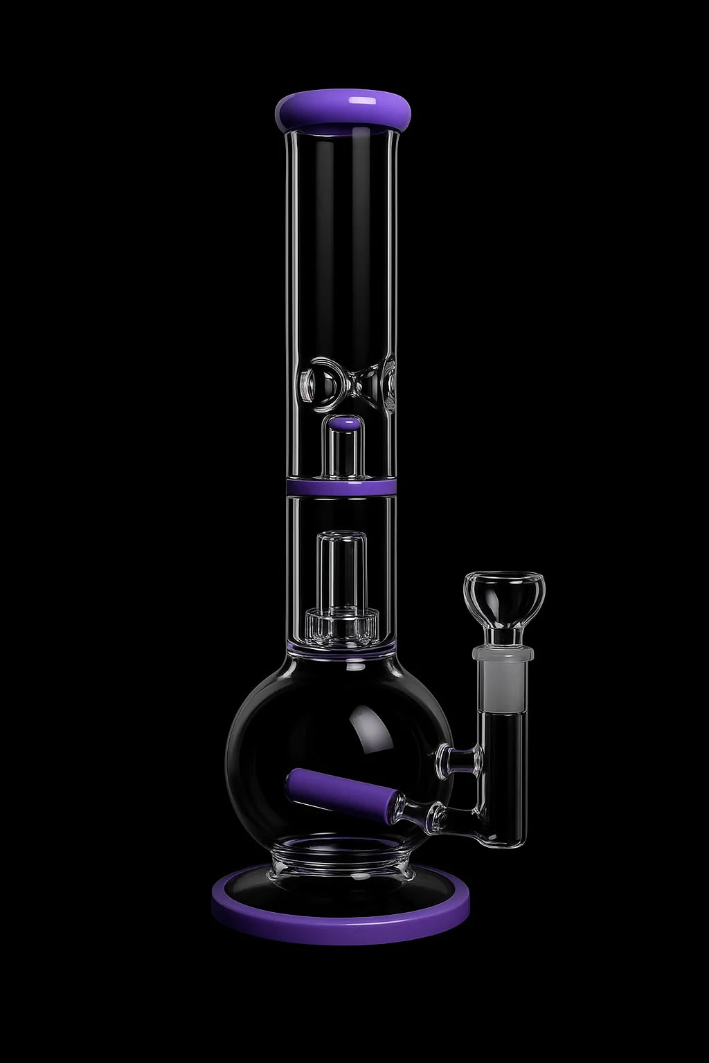 Smoke Cartel Inline Glass Ball with UFO & Circ Perc Bong - 16 in.