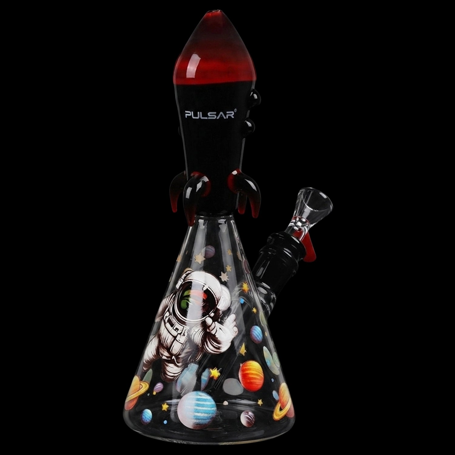 Pulsar Rocket Ship Glass Water Pipe - 7.75" / 14mm F