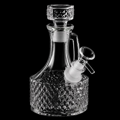 SeshGear Textured Vintage Glass Water Pipe - 6.5" / 14mm F / Clear